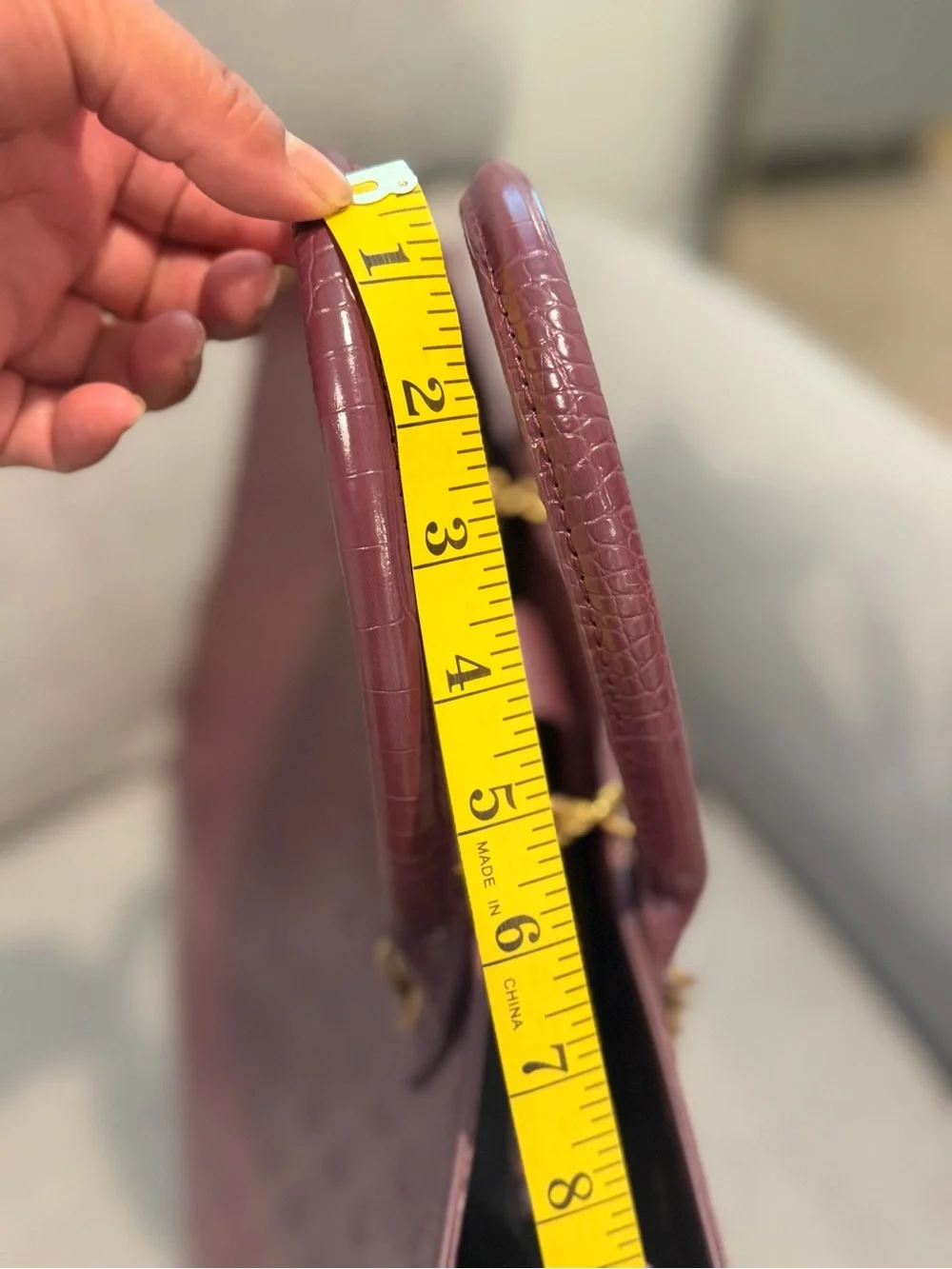 Betsey Johnson Plum Croc-Embossed Tote with Matching Zip Pouch